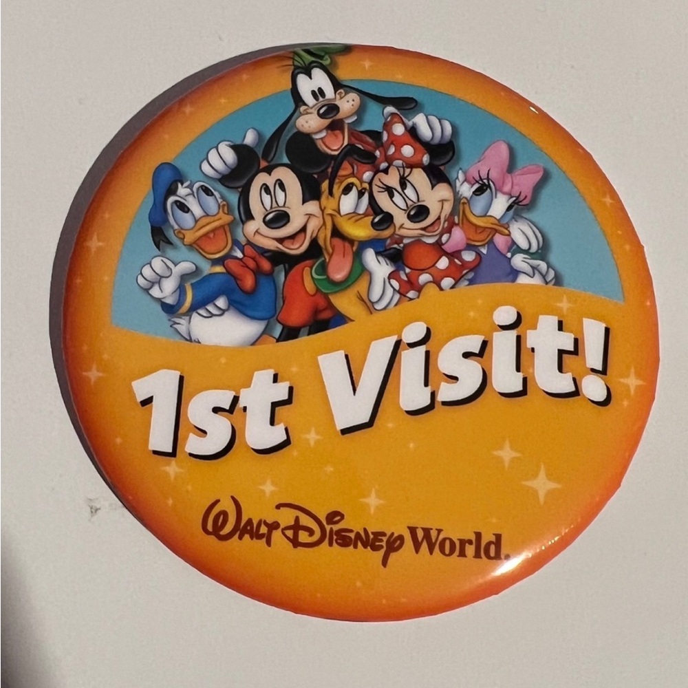 Walt Disney World 1st Visit Button Mickey and Friends